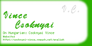 vince csoknyai business card